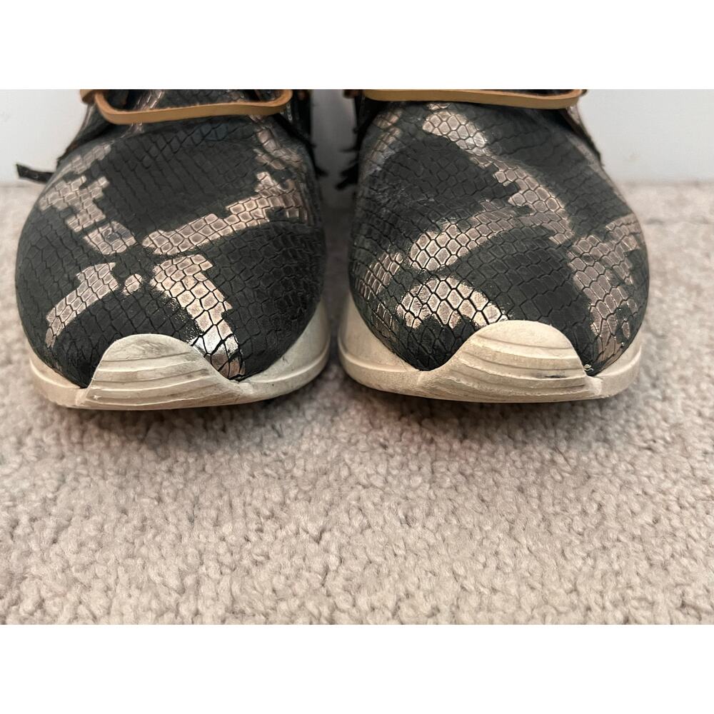 Esseutesse Metallic Python Print Lamb Leather Fri… - image 4